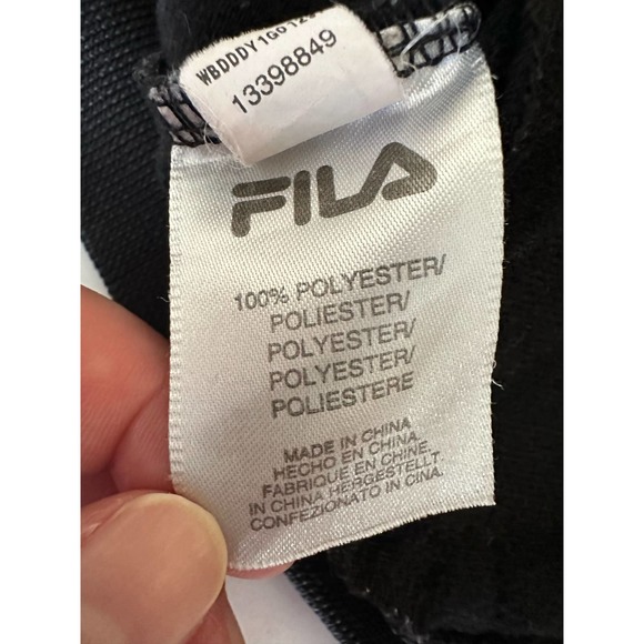 Women M Fila black jacket neon green yellow edge zipper workout - Picture 12 of 13